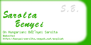 sarolta benyei business card